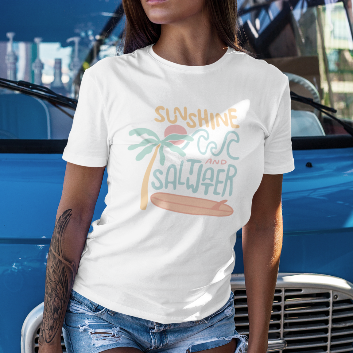 Sunshine + Saltwater Surf  | Wave-Washed T-Shirt