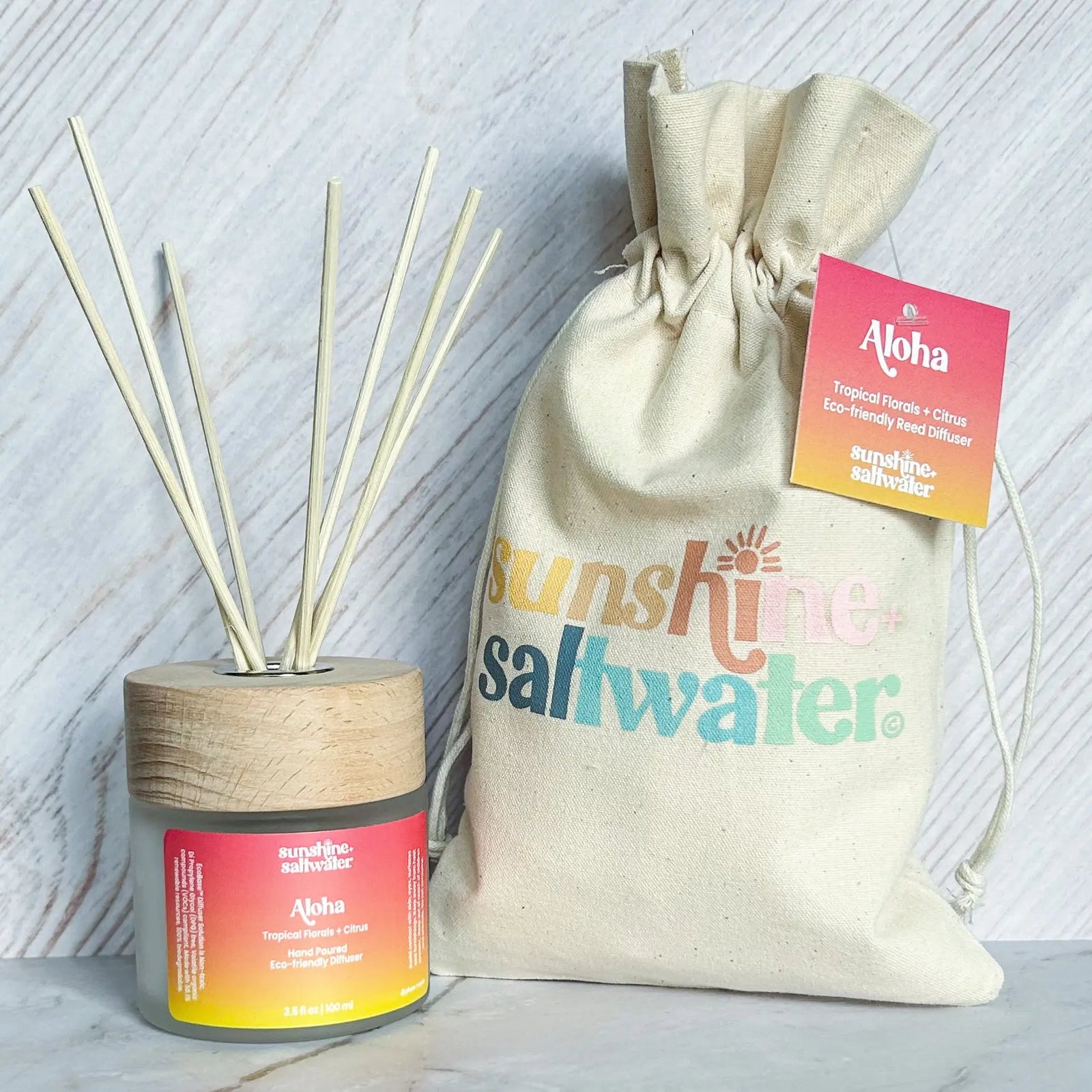 tropical reed diffuser display for retail shops