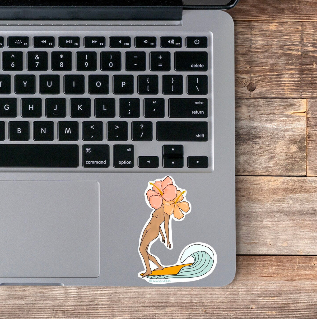 Naked Hibiscus Surfer | Sticker