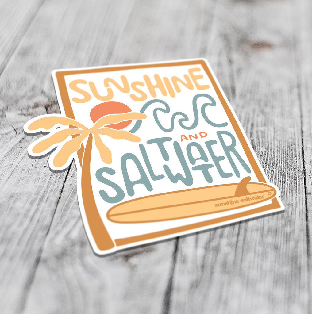Live Aloha ~ Shaka Splatter  Sticker - Sunshine + Saltwater