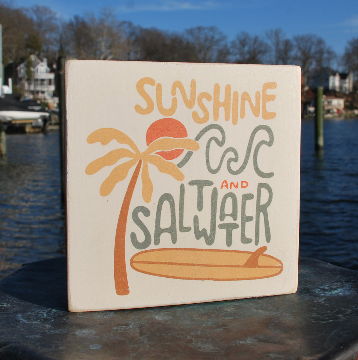Sunshine + Saltwater + Surf | Wood Block